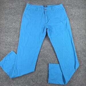 PA Men's Chino Pants Blue 100% Cotton Straight Leg Casual Flat Front 38x32